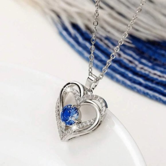 Eternal Love Cubic Zirconia Heart Charm Necklace - Picture 4 of 4